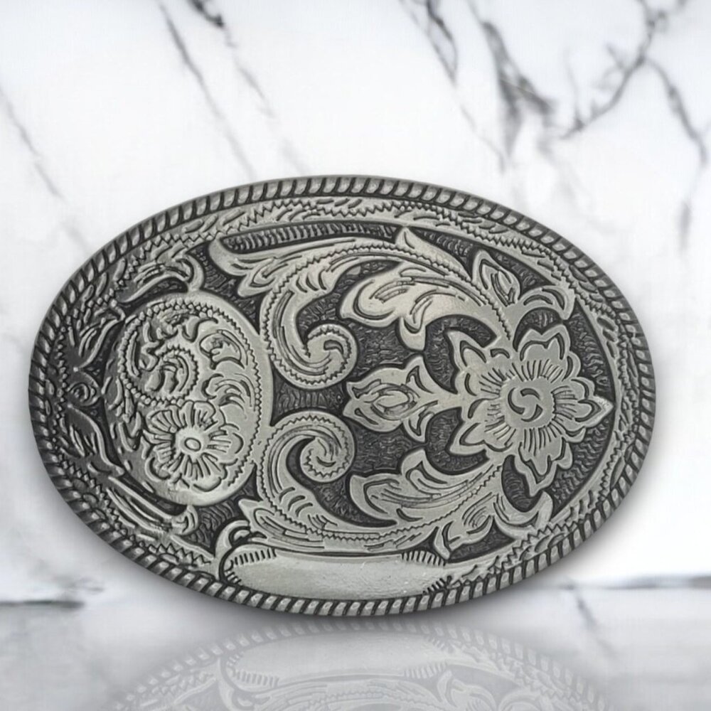 Vintage Silver Metal Western Cowgirl Belt Buckle - Gift For Cowgirl